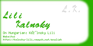 lili kalnoky business card